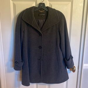 Ellen Tracy gray pea coat - like new!